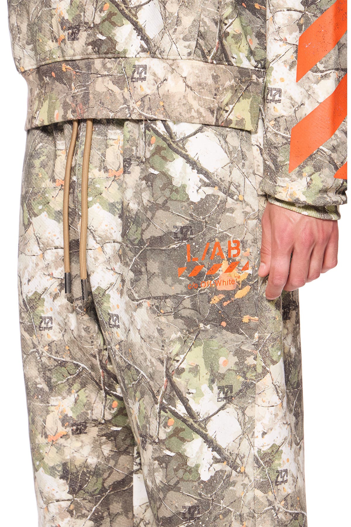 L/AB c/o Off-White Printed Camo Jogger, logo detail