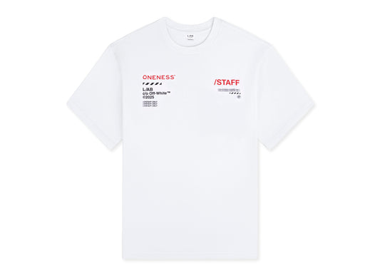 L/AB c/o Off-White™ x ONENESS* Staff Tee in White