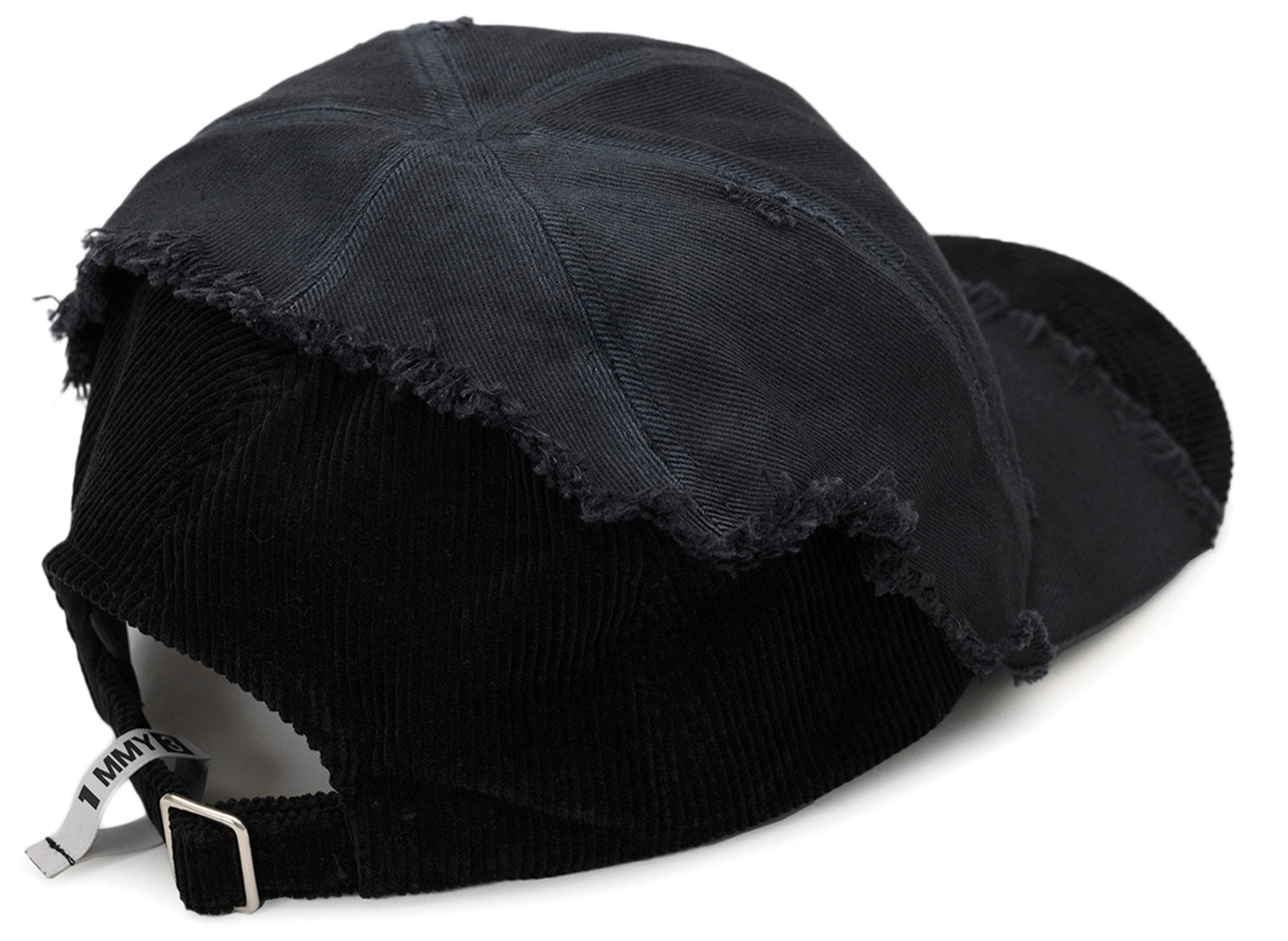Maison Mihara Yasuhiro Crushed Detail Cap in Black - view 2