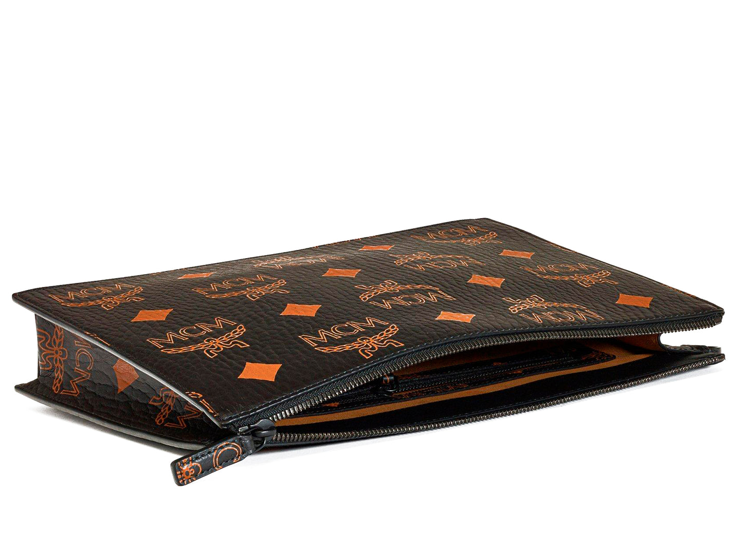 MCM Medium Aren Maxi Monogram VI Flat Pouch in Black - view 2