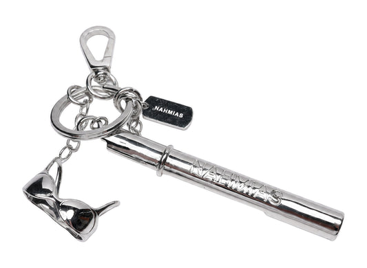 Nahmias Novelty Lighter and Cigarette Keychain in Silver, unisex accessory keychain