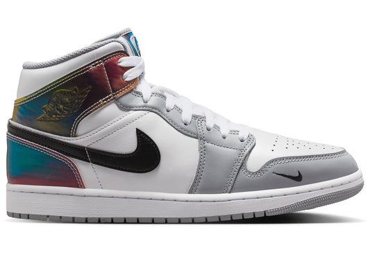 Air Jordan 1 Mid SE in Black / White / Wolf Grey