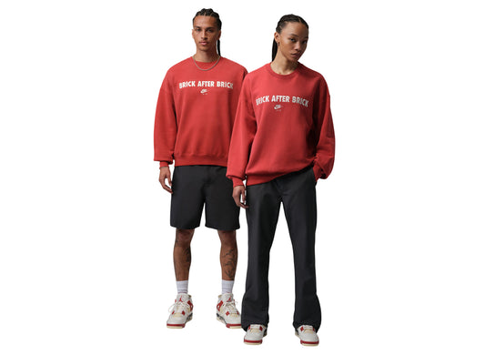 Jordan BIKE AIR x Nigel Sylvester Fleece Crew-Neck Sweatshirt in Cinnabar
