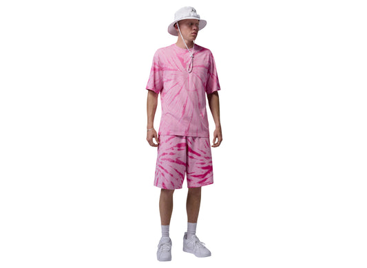 Jordan Brooklyn Fleece Tie-Dye Festival Shorts in Iced Carmine