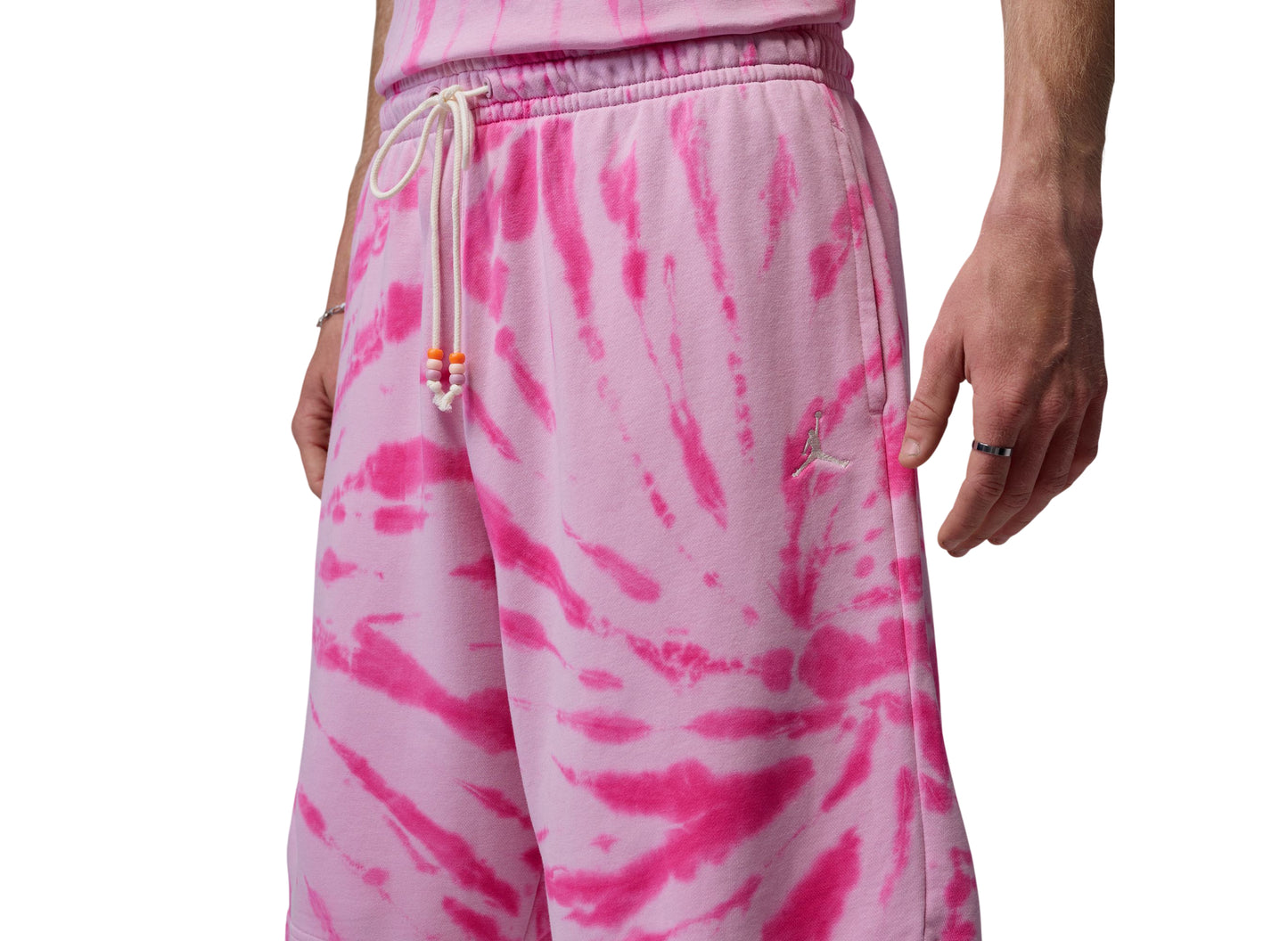 Jordan Brooklyn Fleece Tie-Dye Festival Shorts in Iced Carmine
