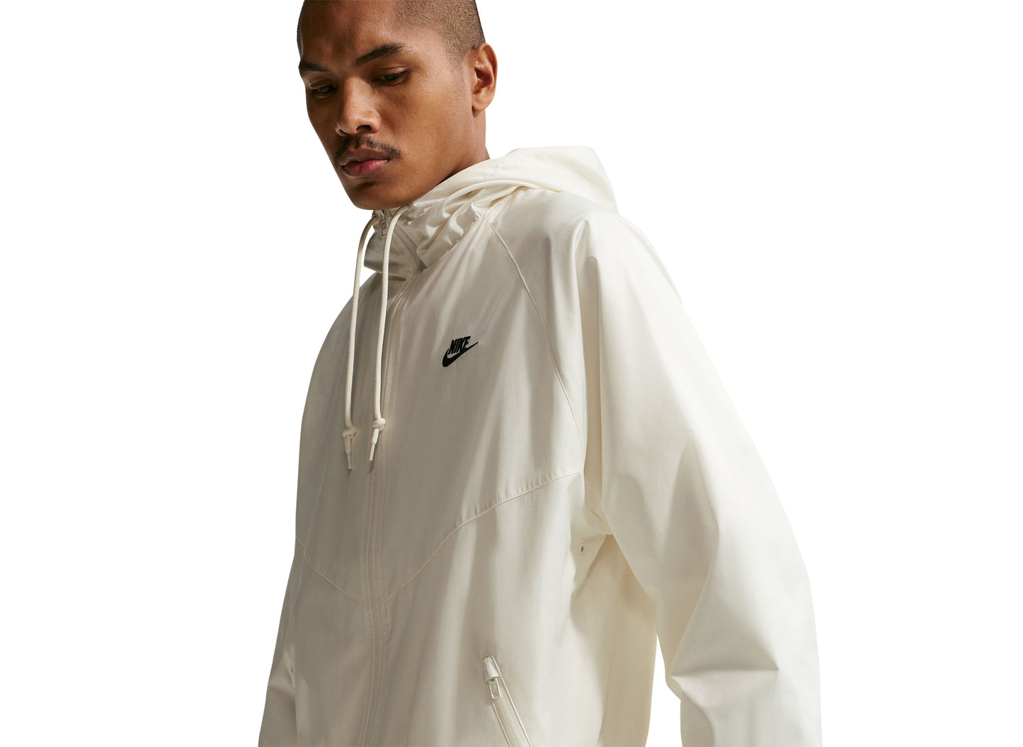 Nike Windrunner Lined Jacket in Sail / Black — view 5