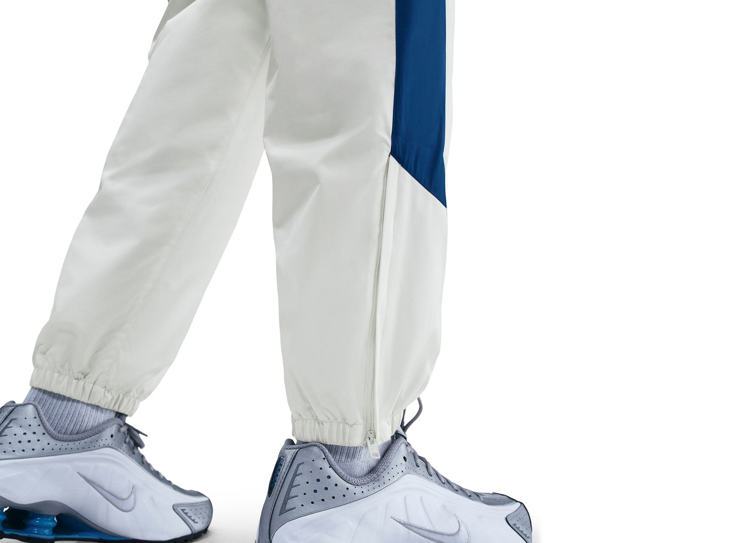 Nike Windrunner Lined Pants in Sail / Court Blue — view 6
