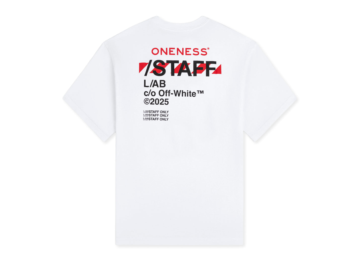 L/AB c/o Off-White™ x ONENESS. Staff Tee in White