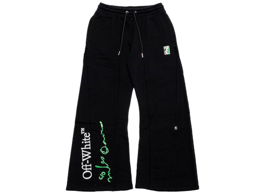 OFF-WHITE MD League Intarsia Slouchy Sweatpant in Black, men's sweatpant