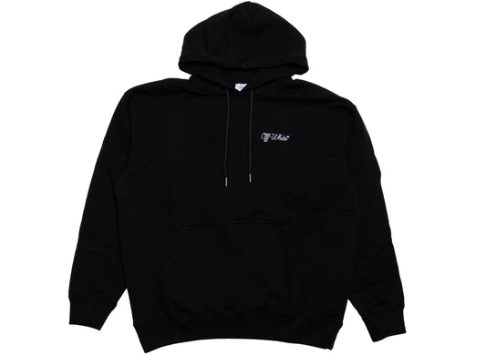 OFF-WHITE Script Logo Skate Hoodie in Black