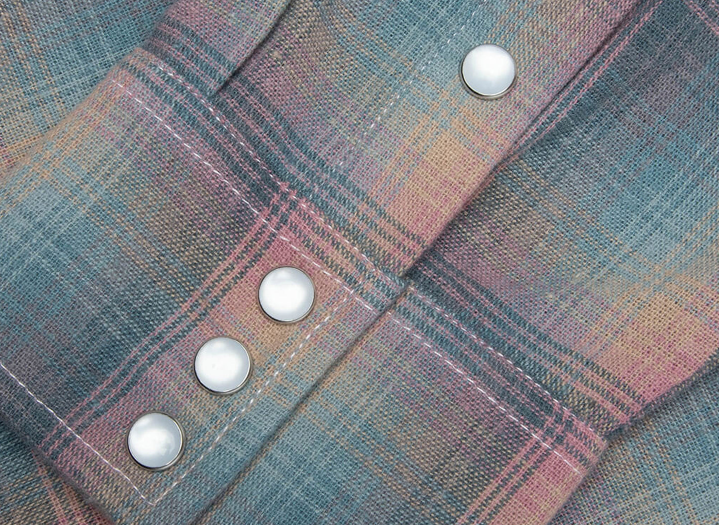 Pleasures Sender Western Button Up in Pink — view 5