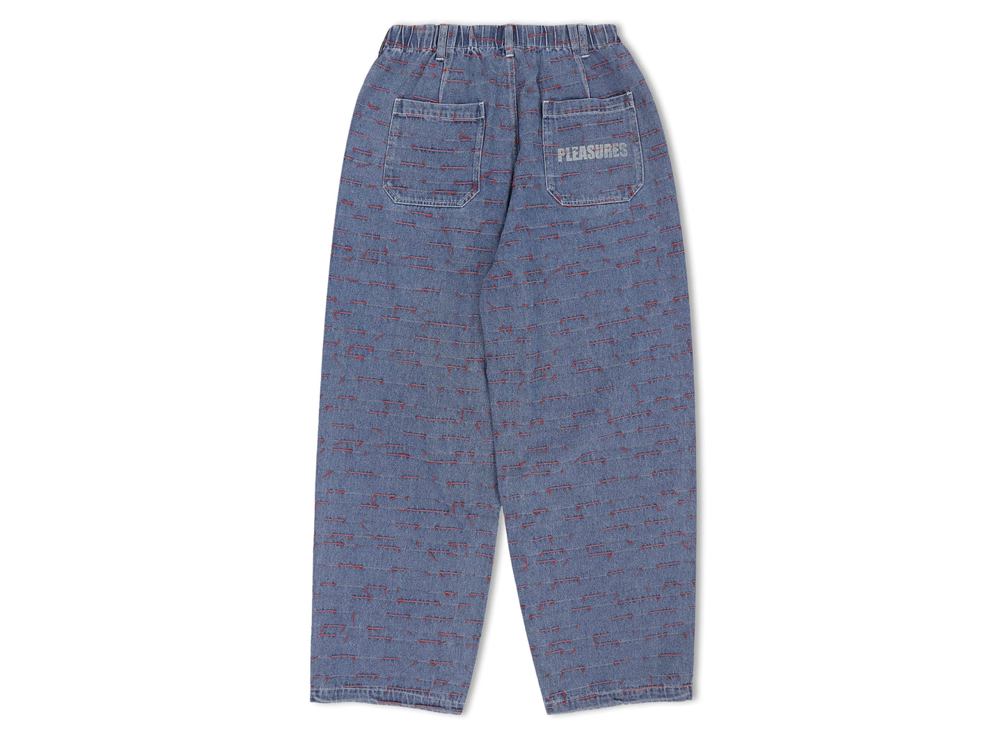 Pleasures Strokes Denim Parachute Pants in Indigo — view 2