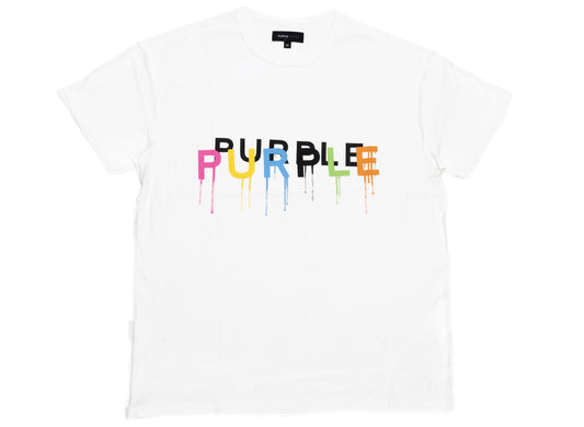Purple Brand Textured Inside Out Tee in Off White