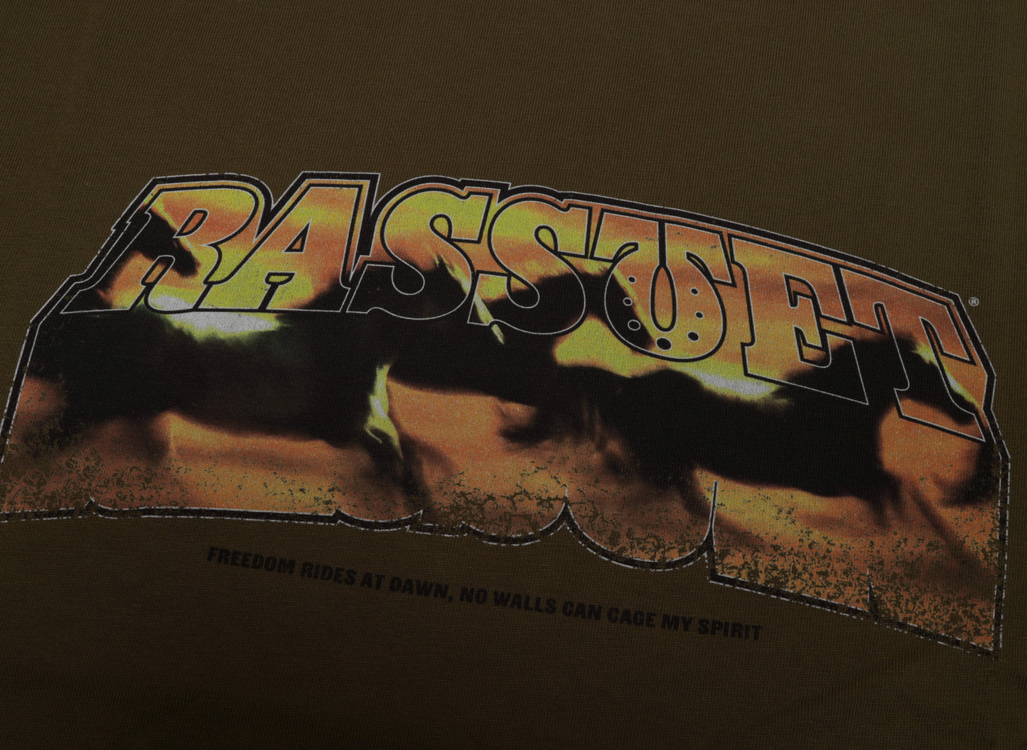 Rassvet PACCBET Ranchero Tee in Brown, men's cotton crewneck t-shirt, view 2