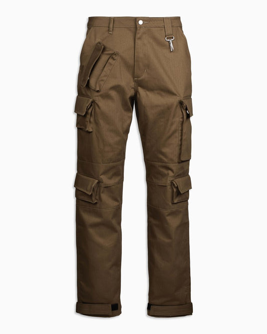 Reese Cooper Herringbone Cotton Cargo Pants in Coyote
