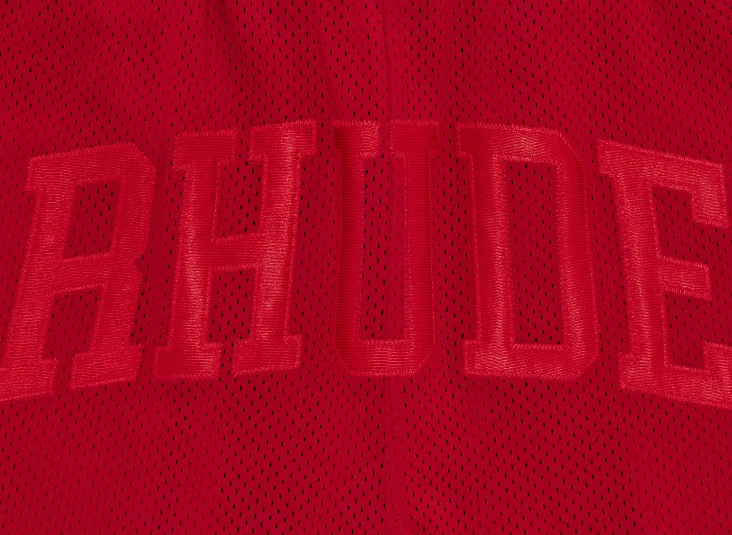 Rhude Baggy Mesh Collegiate Logo Shorts — view 3