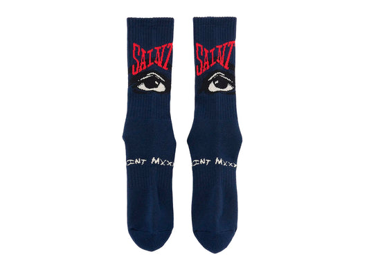 Saint Michael 'Eye' Socks in Navy