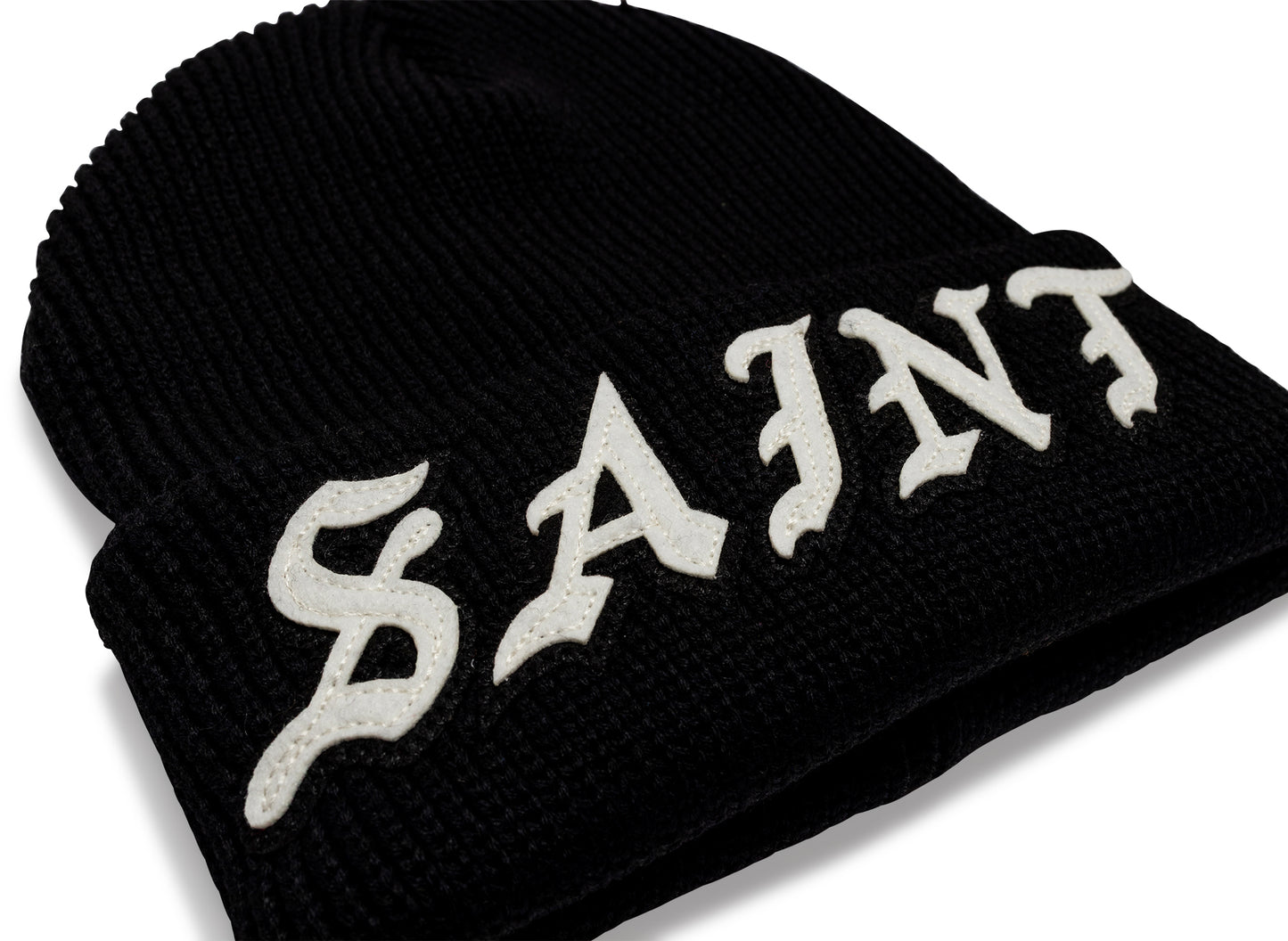 Saint Michael Knit Saint Cap in Black — view 2