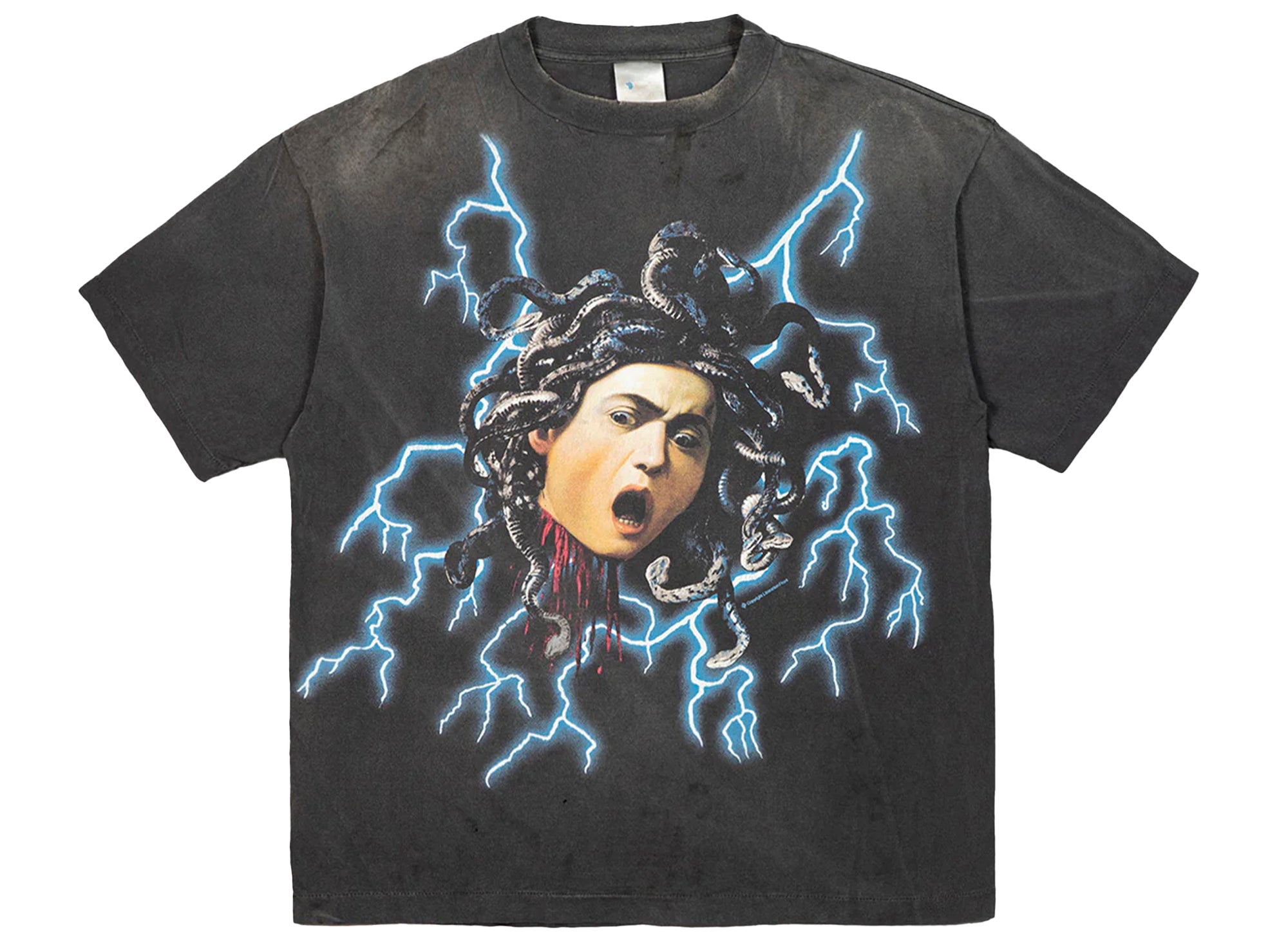 【中古】SAINT MICHAEL 24ss COLOFUL SAINT S/S TEE フェードブラック サイズL SM-YS-0000-001[79][240024484231] Saint Michael Medusa Tee | Oneness Boutique