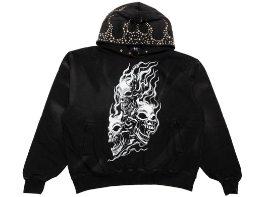 Thug Club Hotheaded Riding Skull Hoodie in Black
