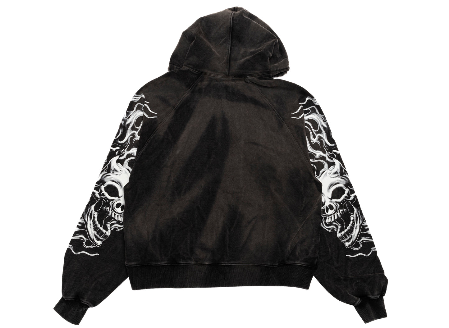 Thug Club Six Riding Skull Zip-Up Hoodie in Black