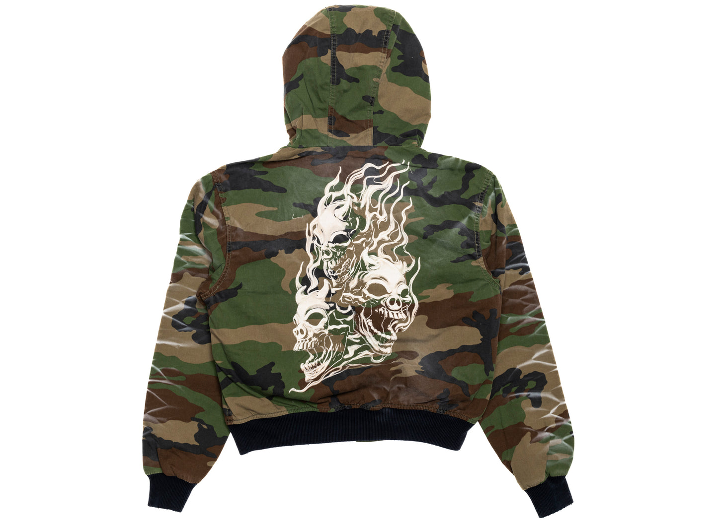 Thug Club Three Riding Skull Vintage Jacket in Camo