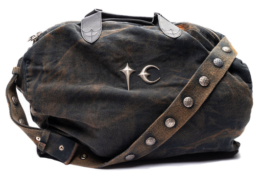 Thug Club Two Tone Washed Canvas Crossbody Bag in Rust Black
