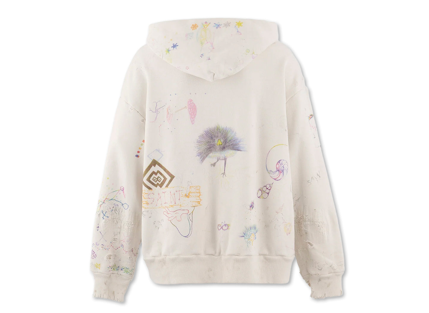 Saint Michael 'Coco Double Face' Hoodie in White