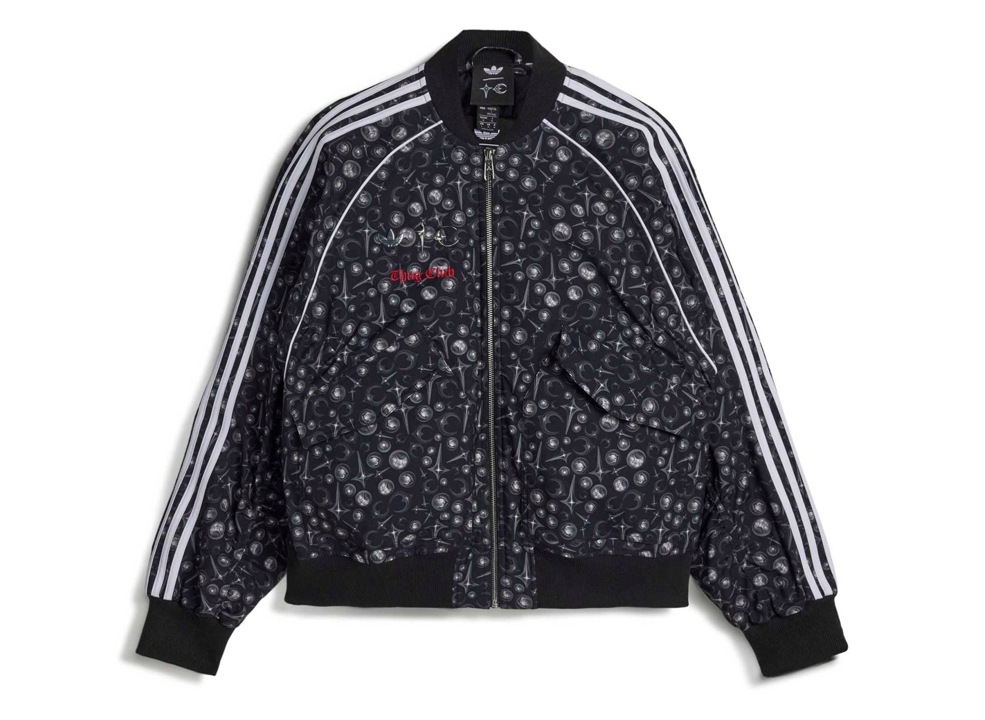 〈adidas〉x『CLUBHAUS』 Track Jacket Adidas x Thug Club Short Sleeve Track Jacket in Black / White