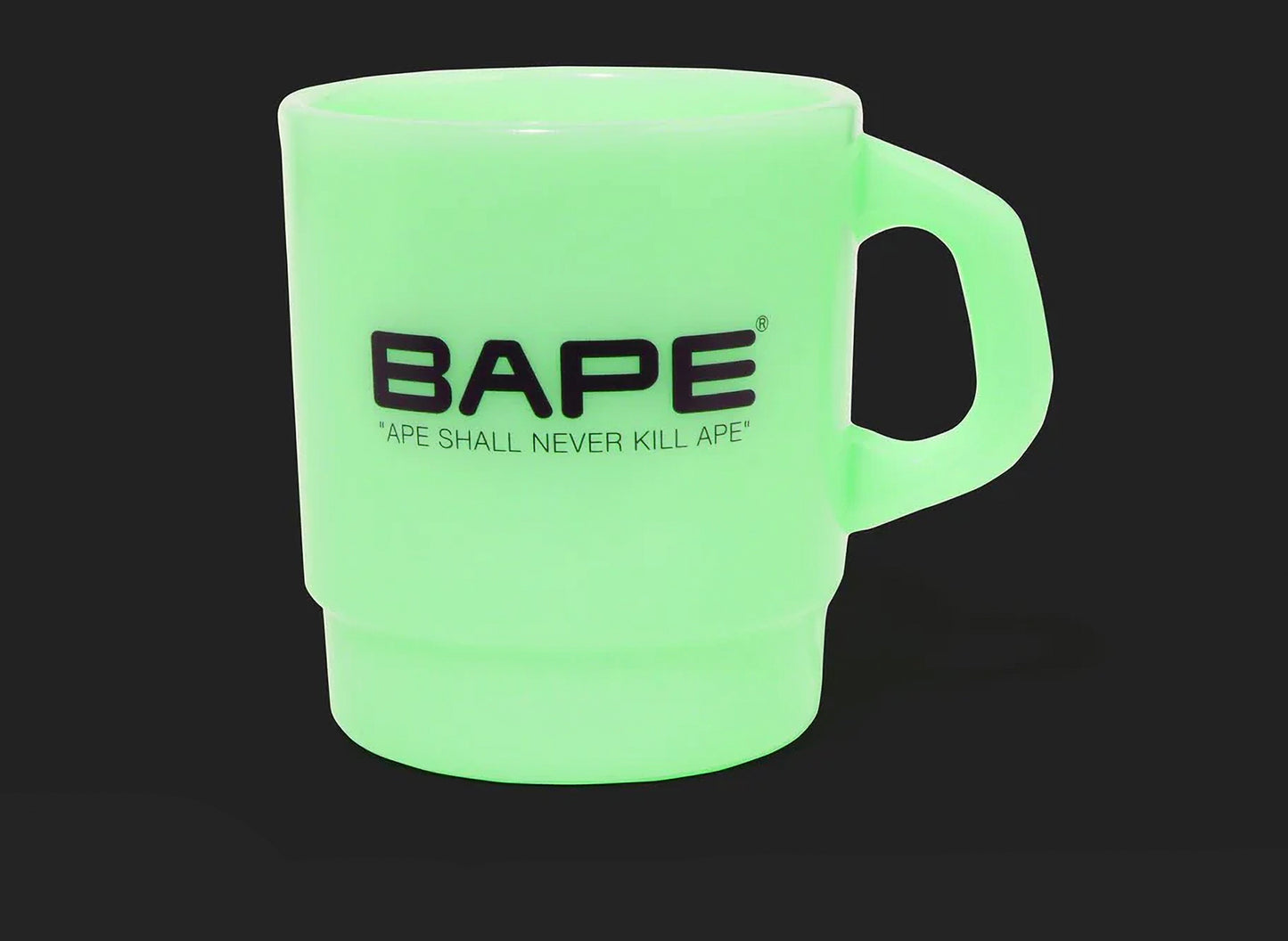 A Bathing Ape Ape Head Glow in the Dark Stacking Mug in Green