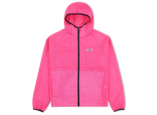 Pleasures System Plaid Hooded Jacket in Pink