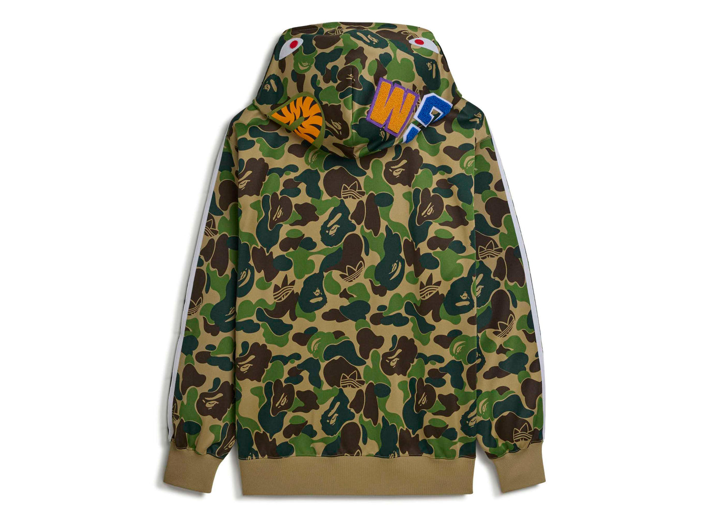 Adidas BAPE Shark Track Hooded Jacket in Crew Green