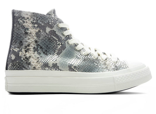 Converse Chuck Taylor All Star First String Hi in 'Silver / Black' Snake