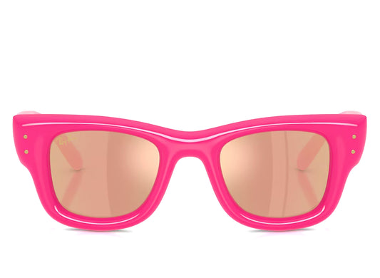 Ray Ban A$AP Rocky Wayfarer Puffer Sunglasses in Pink w/ Dark Brown Mirror Rose Gold