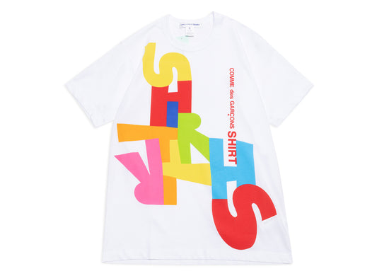 Comme des Garçons SHIRT Knit T-Shirt in White / Print