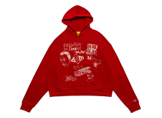 Diet Starts Monday Doodle Hoodie in Red