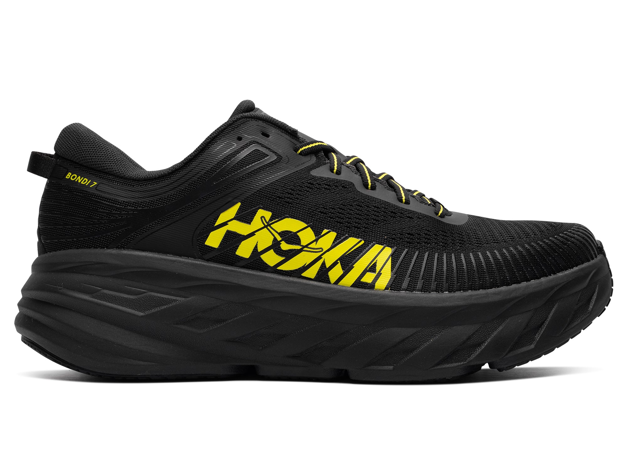 Hoka Bondi 7 'Black / Hoka Citrus' – Oneness Boutique