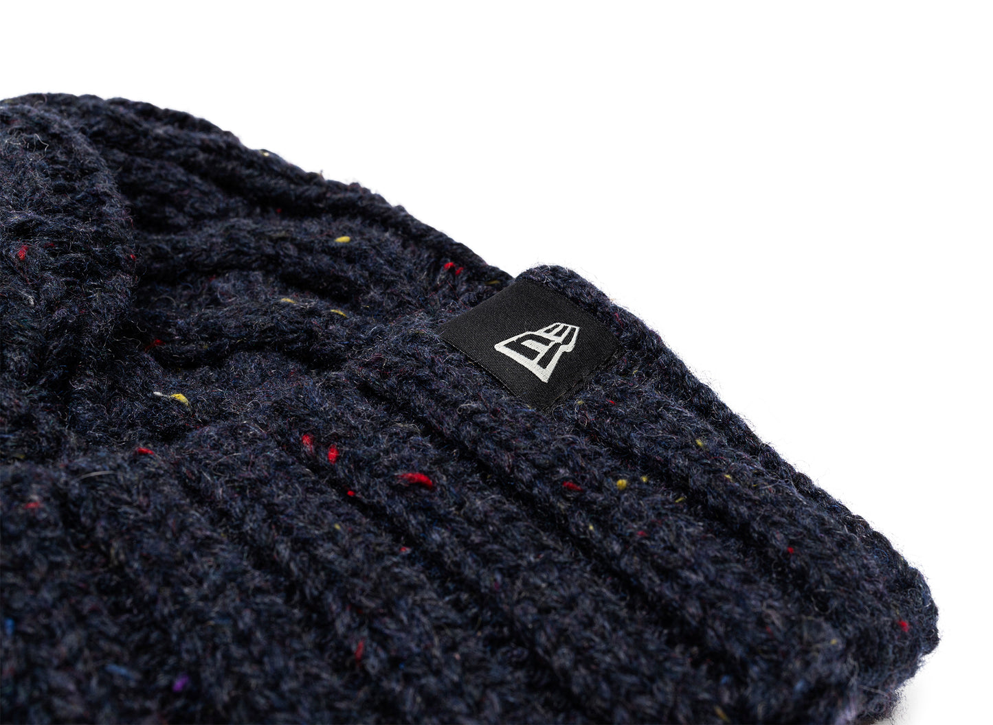 New Era Speckled Cable Knit Navy Beanie