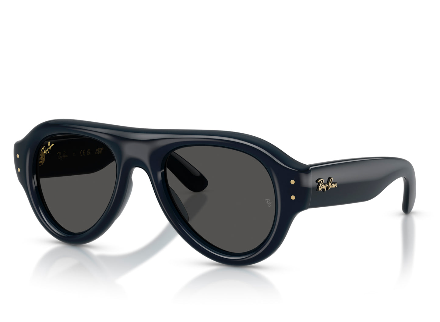 Ray Ban A$AP Rocky Aviator Puffer Sunglasses in Transparent Dark Blue w/ Ultra Black