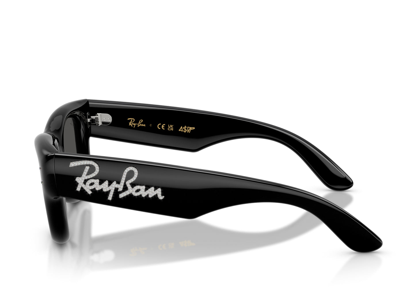Ray Ban Wayfarer Puffer Black with Strass W/ Dark Grey Lenses