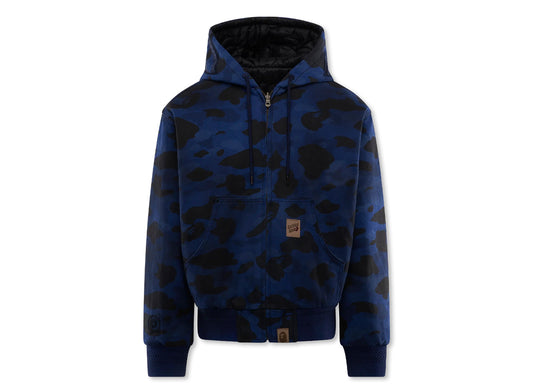 A Bathing Ape Solid 1st Camo Reversible Shark Zip Heavy Jacket in Charcoal