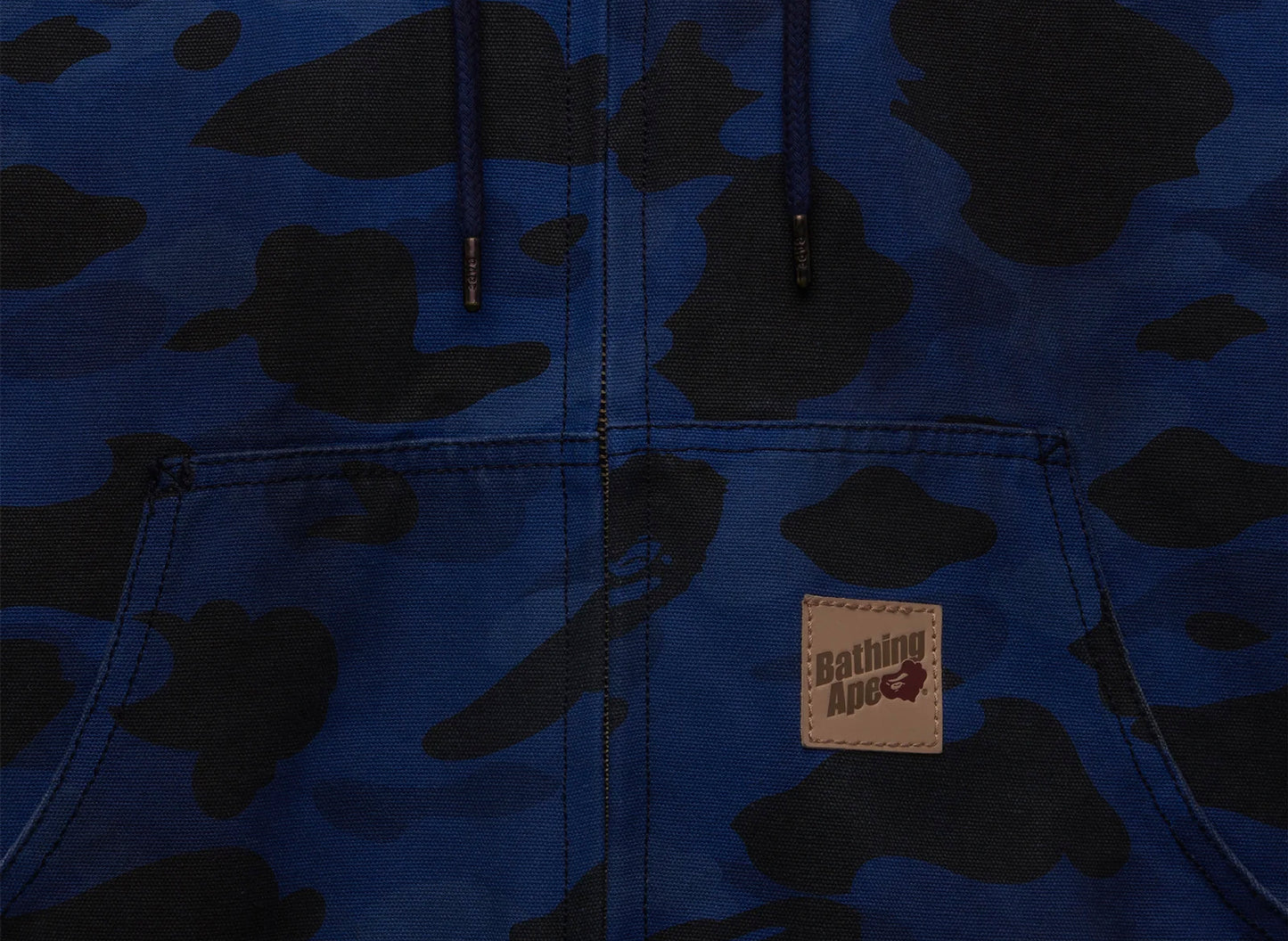 A Bathing Ape Solid 1st Camo Reversible Shark Zip Heavy Jacket in Charcoal