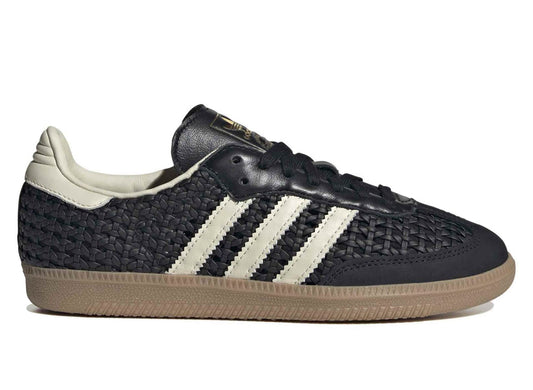 Women's Adidas Samba OG 'Basketweave' in Core Black / Cream White