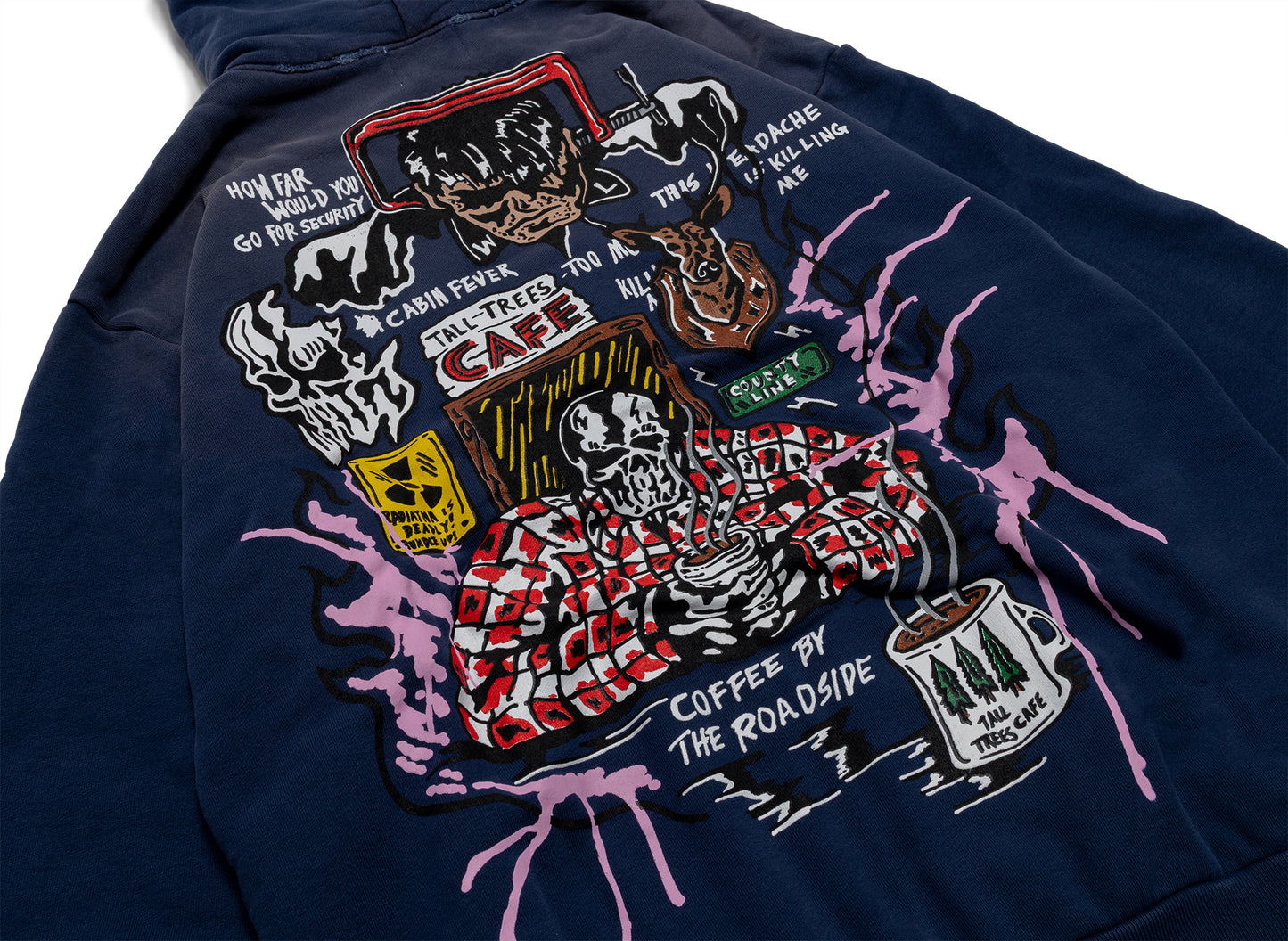 Warren Lotas Roadside Coffee Hoodie in Faded Peony