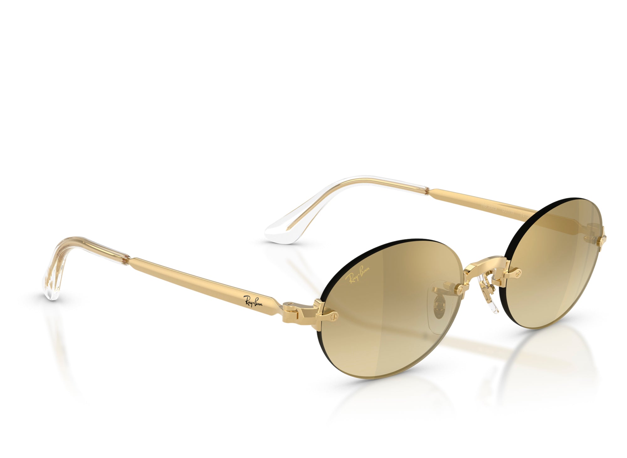 Ray-Ban Gold Frame Sunglasses with Reflective Lenses Ray-Ban Aviator RB3026, 62-14mm Large Gold Frame with Gold  main image 2