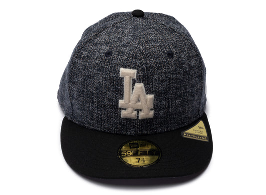 New Era Tweedy Cotton 59Fifty PC Los Angeles Dodgers Fitted Hat in Black