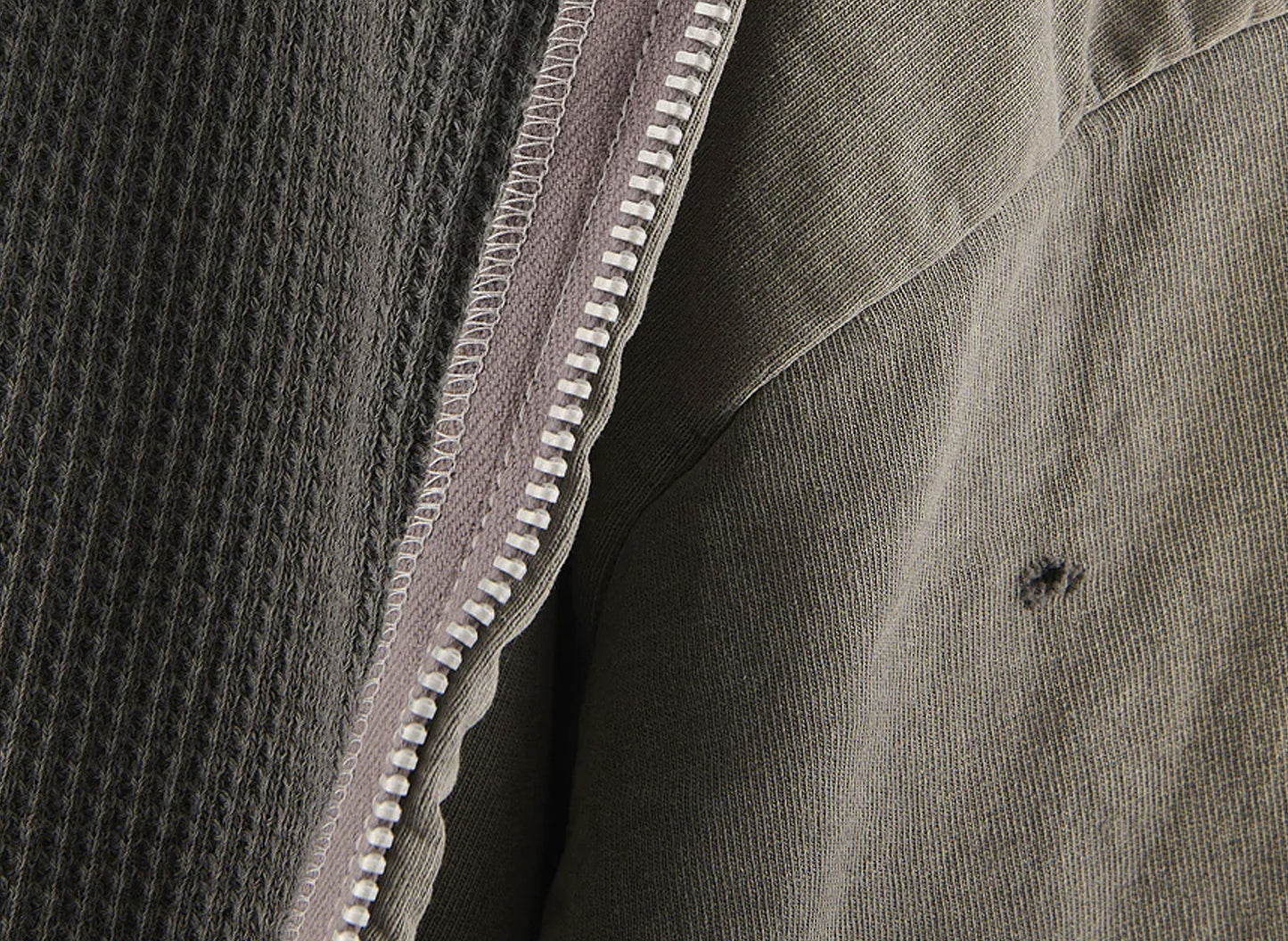 Saint Michael Double Face Zip Hoodie in Charcoal