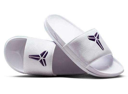 Nike Kobe Offcourt Slide in White / Court Purple