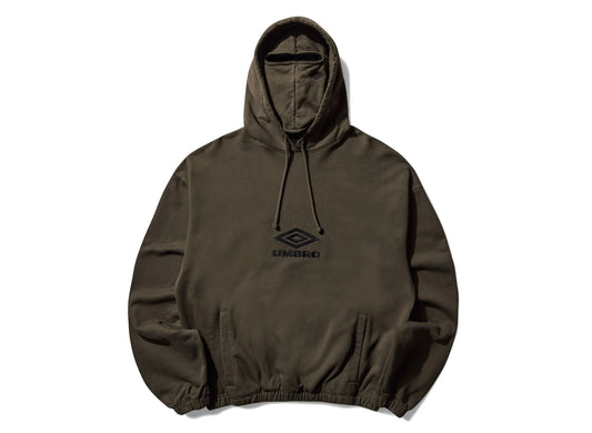 Umbro Og Logo Mask Hoodie in Dark Olive