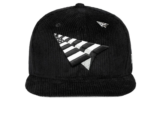 Paper Planes The Original Corduroy 9Fifty Snapback Crown Hat in Black